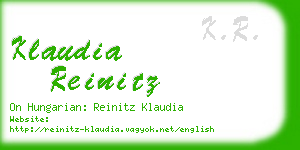 klaudia reinitz business card